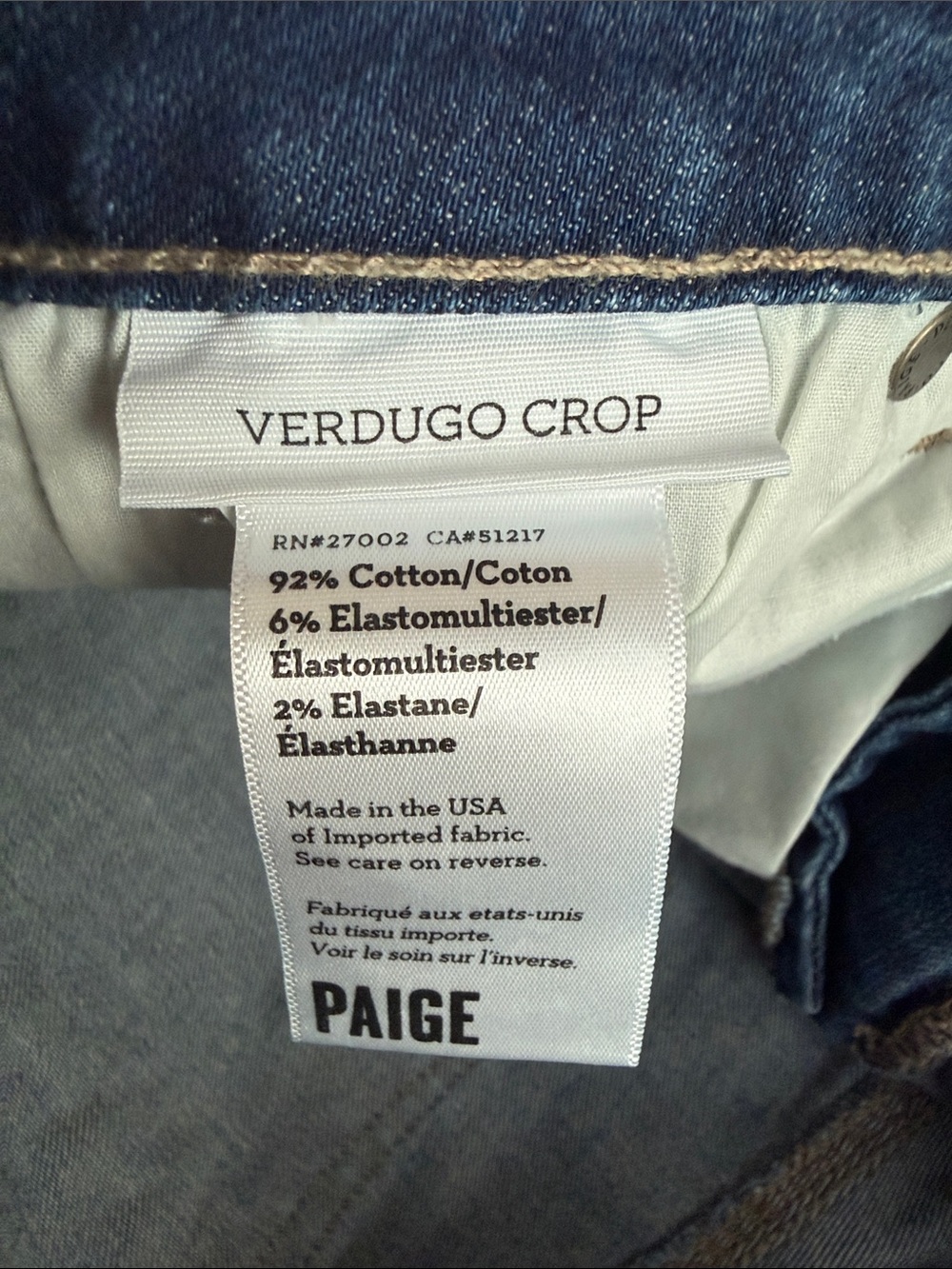 PAIGE Verdugo Crop Skinny Jeans Size 32 - Picture 5 of 5